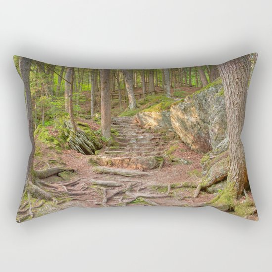 Green Mountain Forest Trail Rectangular Pillow