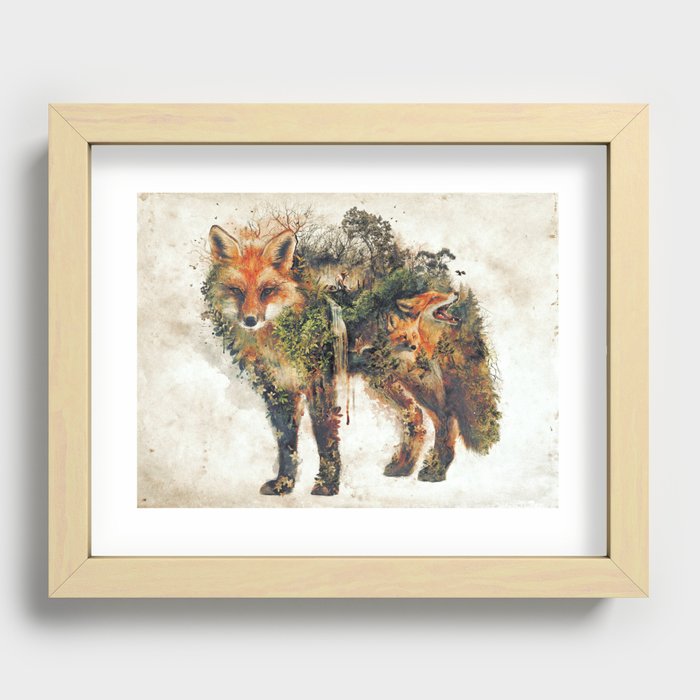 The Fox Nature Surrealism Recessed Framed Print