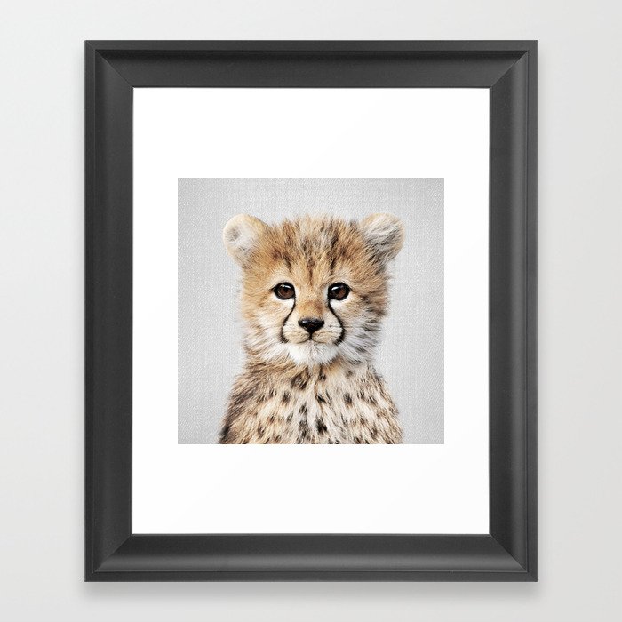 Baby Cheetah - Colorful Framed Art Print