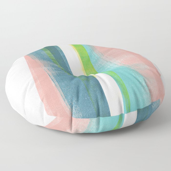 Colorful Geometric Abstract Minimalist Monotype 2 Floor Pillow