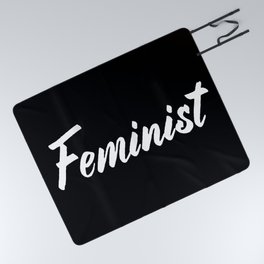 Feminist (on black) Picnic Blanket