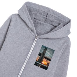 New York City Brooklyn Bridge during winter Kids Zip Hoodie