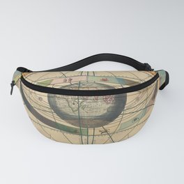 Vintage Map Print - 1660 celestial map - Ptolemaic Geocentric Model of the Universe Fanny Pack