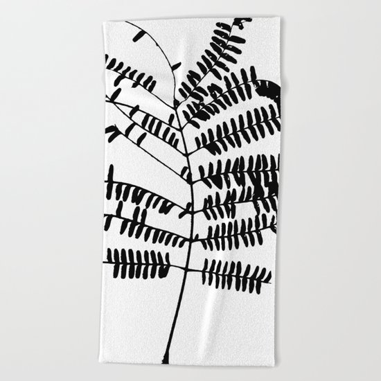 Leaf #Black Beach Towel