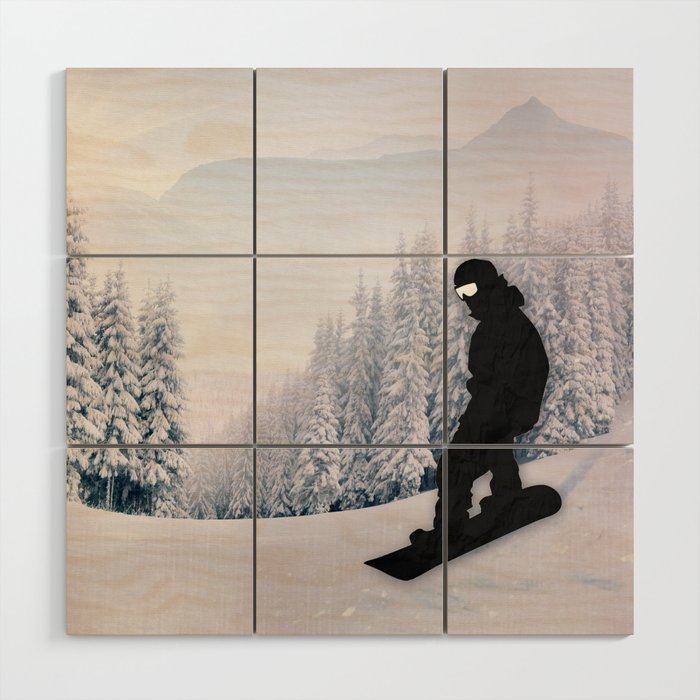 Snowboarding Wood Wall Art