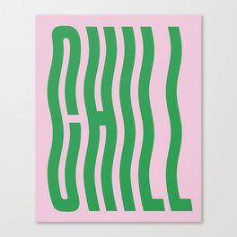 Chill Pink and Green Wavey Canvas Print
