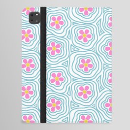 Y2K Flower Power // Groovy Turquoise iPad Folio Case