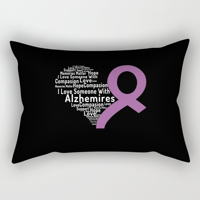 Word Cloud Heart Alzheimer Alzheimer's Awareness Rectangular Pillow