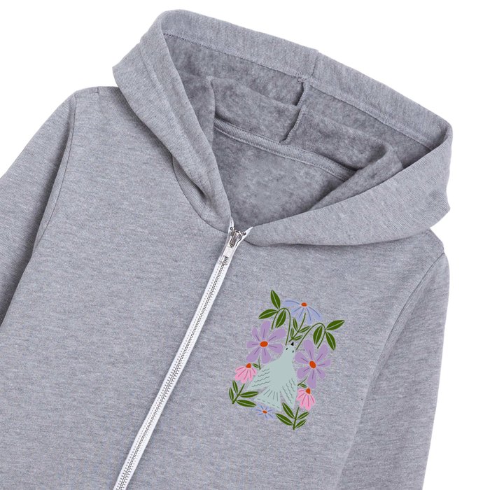 Freedom - Bird and Flowers Kids Zip Hoodie