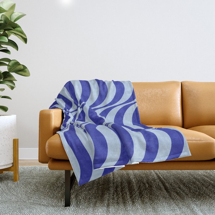 Royal Blue Pattern Printed Throw Blankets Society6