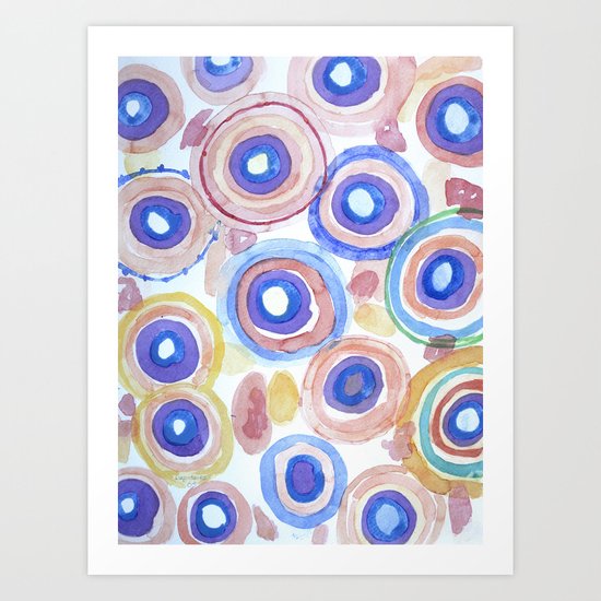 Picturesque Pastel Circles Pattern Art Print