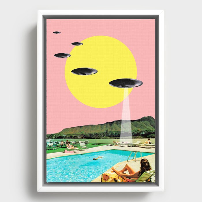 Invasion on vacation (UFO in Hawaii) Framed Canvas