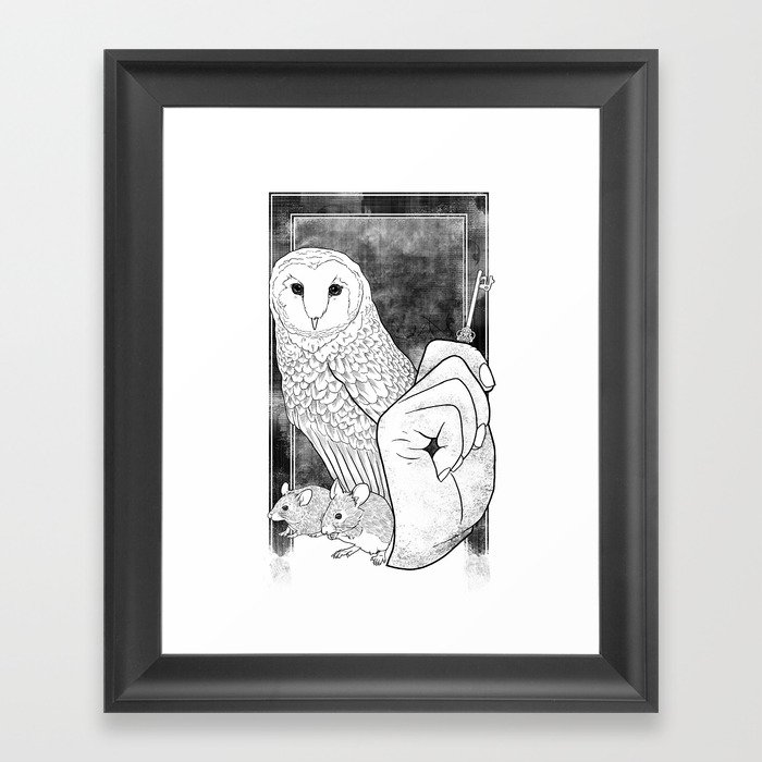 Owl/Key Framed Art Print