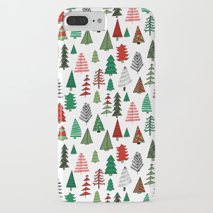 christmas tree forest minimal scandi patterned holiday forest winter iphone case