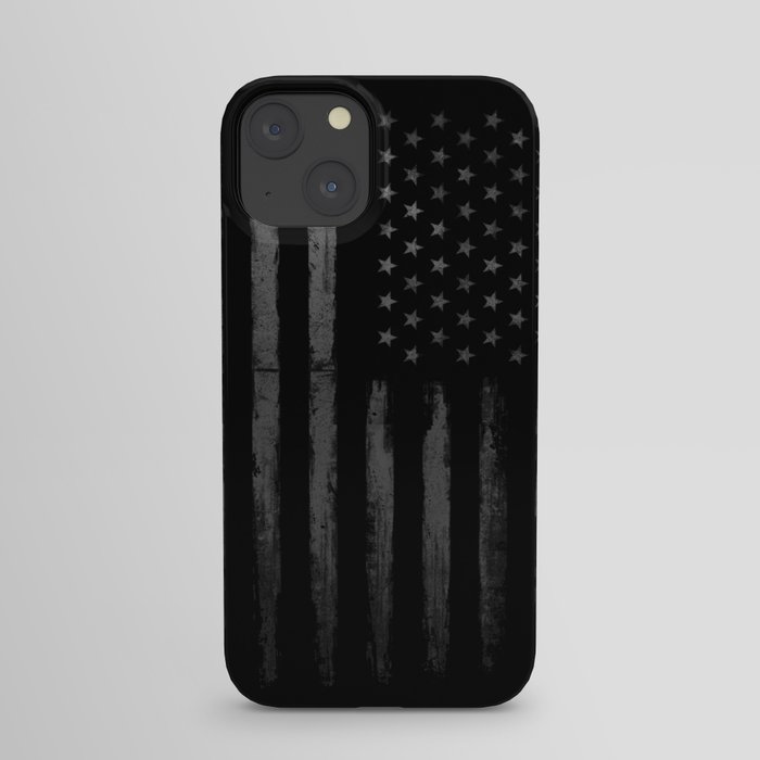 Grey Grunge American flag iPhone Case