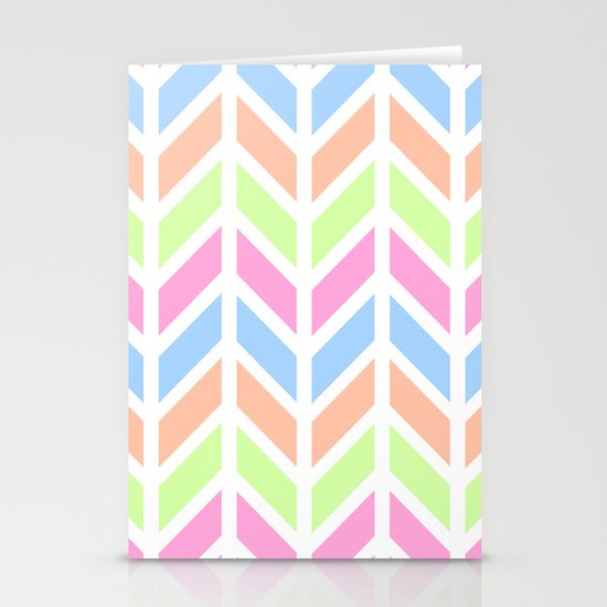 SPRING CHEVRON 3 Stationery Cards