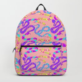 Neon Snakes on Pink Backpack