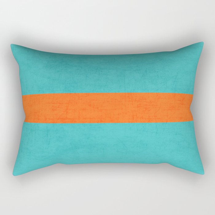 aqua and orange classic Rectangular Pillow
