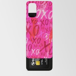 Preppy Room Decor - XOXO Watercolor Collage on Pink Android Card Case