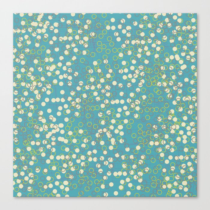 Dots and Rings-Blue Canvas Print