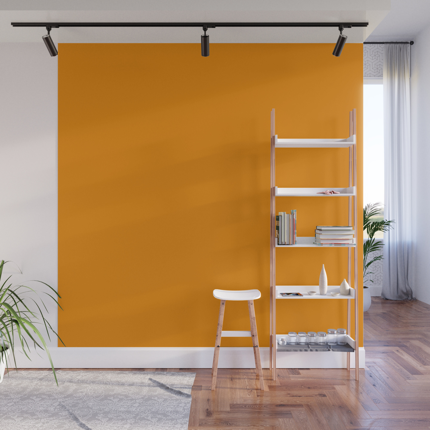 Simply Tangerine Orange Wall Mural By Followmeinstead Society6