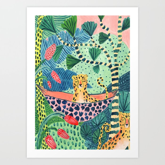 Jungle Leopard Family Art Print By Amberstextiles Society6