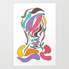 Abstract Face Art Print | Pattern, Abstract, Rainbow, People, Digital, Pop Art, Graphicdesign, Colorful 
