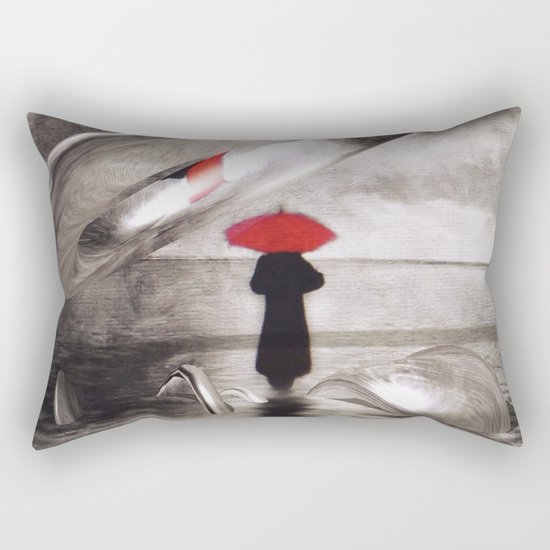 waiting in the sea, intervention Rectangular Pillow