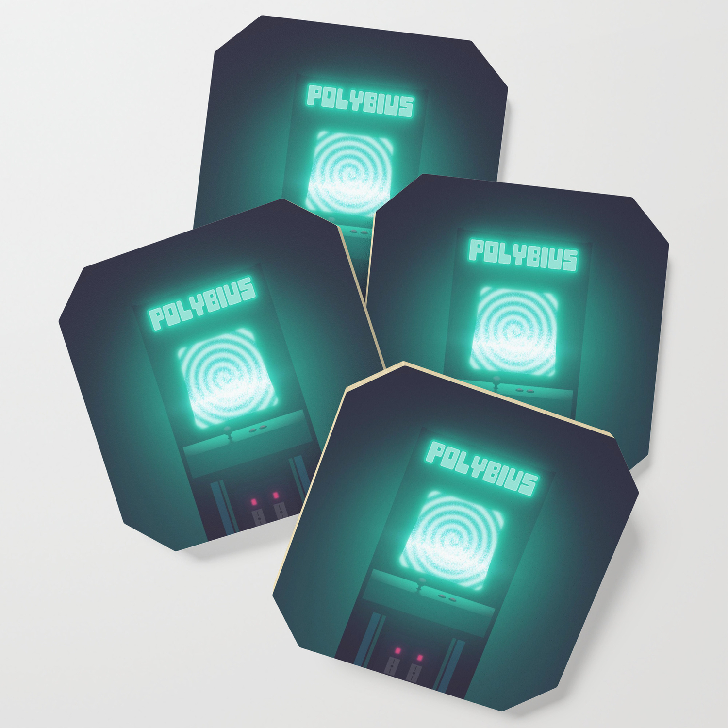 Polybius Arcade Game Machine Cabinet Front Black Coaster By Neotokyo Society6