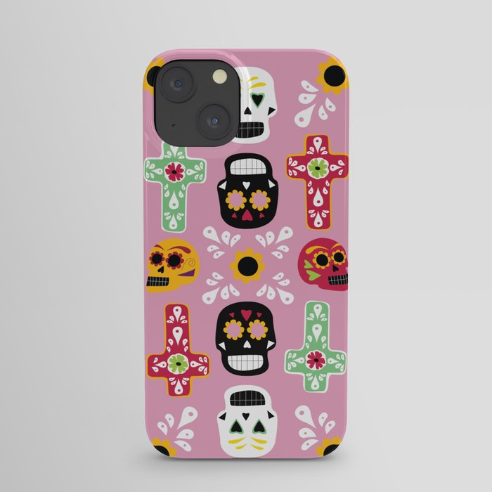 Sugar Skull + Cross iPhone Case
