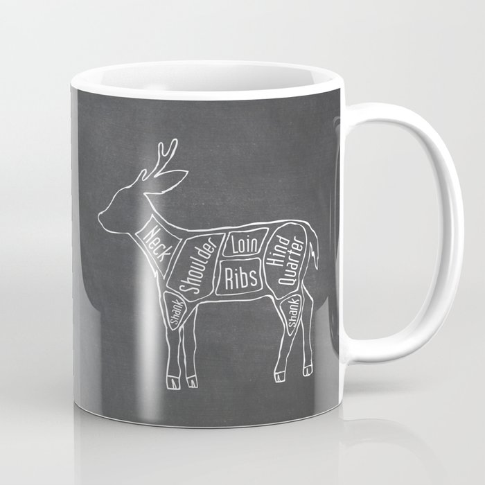 Venison Butcher Diagram (Deer Meat Chart) Coffee Mug by kitchenbathprints