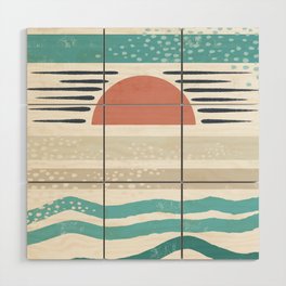 Patterned Abstract Sunrise  Wood Wall Art