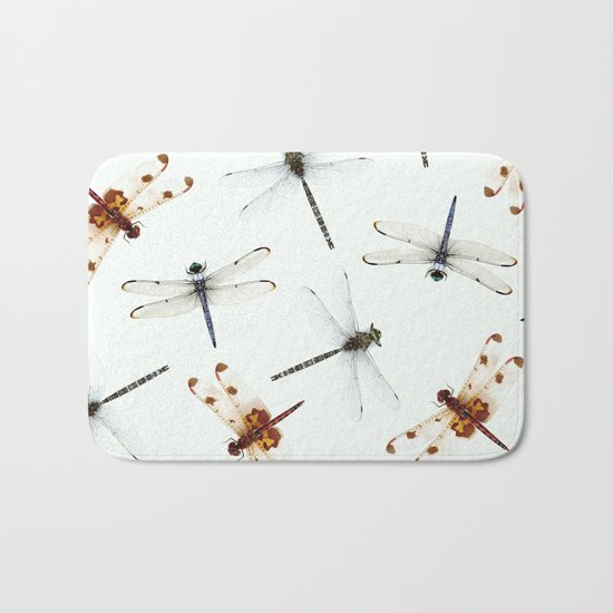 Dragonfly Pattern Bath Mat