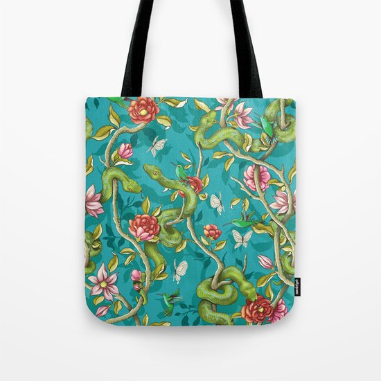 Morning Song - turquoise Tote Bag