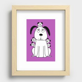Mama dog with puppies Recessed Framed Print