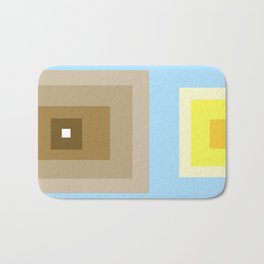 In Blue Square Bath Mat | Abstract, Mid Century Modern, Mid Century, Brown, Modern, Colorful, Retro, Modern Art Visions, Pattern, Geometric 