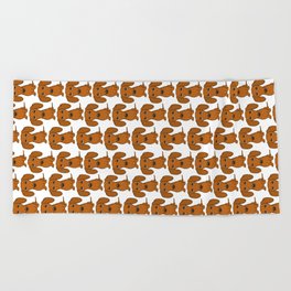 Cute Dachshund | Cartoon Wiener Dog Beach Towel