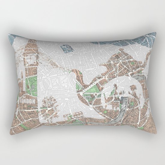 4 o'clock tea London Map Rectangular Pillow
