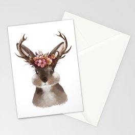 Floral Jackalope Stationery Cards