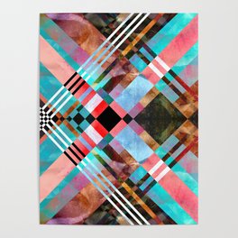 unusual bright colorful geometric abstract pattern of different elements Poster
