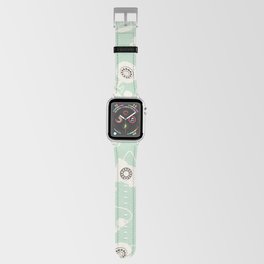 Vintage Rotary Dial Telephone Pattern on Pastel Apple Green Apple Watch Band