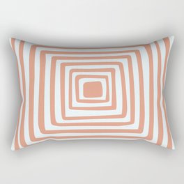 Abstract Concentric Squares Shapes Art - White and Orange Rectangular Pillow