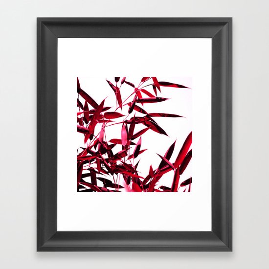 red bamboo abstract I Framed Art Print