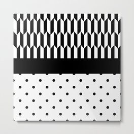 Polka Dots Pin Tips Metal Print | Mephis, Monochrome, Highcontrast, Blackandwhite, Minimalism, Blackwhite, Minimal, Dots, Hc, Black 