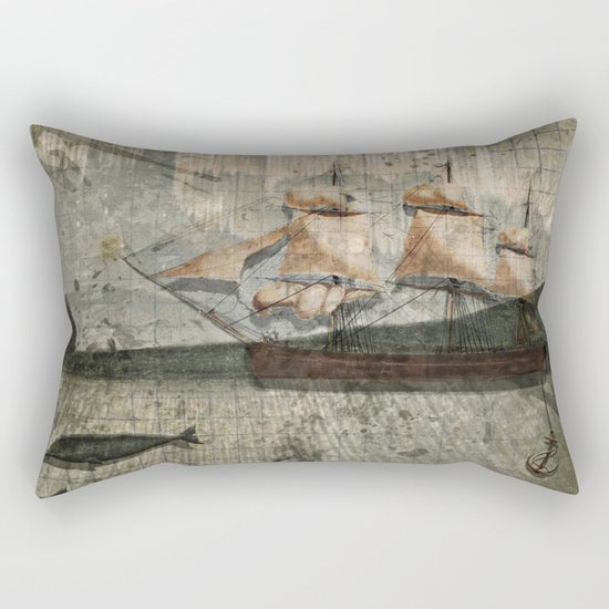 paper III :: octopus/ship Rectangular Pillow