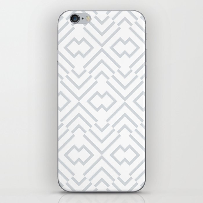 Pale Gray and White Art Deco Shape Pattern Pairs Dulux 2022 Popular Colour Frosted Steel iPhone Skin