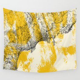 France, Nice - Map Illustration - Travel Wall Tapestry