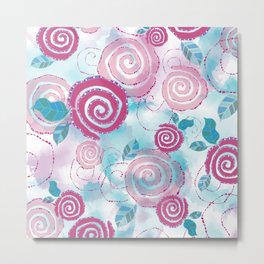 Abstract modern rose pattern Metal Print | Swirls, Abstractroses, Modernroses, Drawing, Watercolorroses, Pinkroses, Digital, Pastel, Pattern, Watercolors 