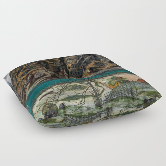 Barren Mountain, 1906 by Nikolai Astrup Floor Pillow