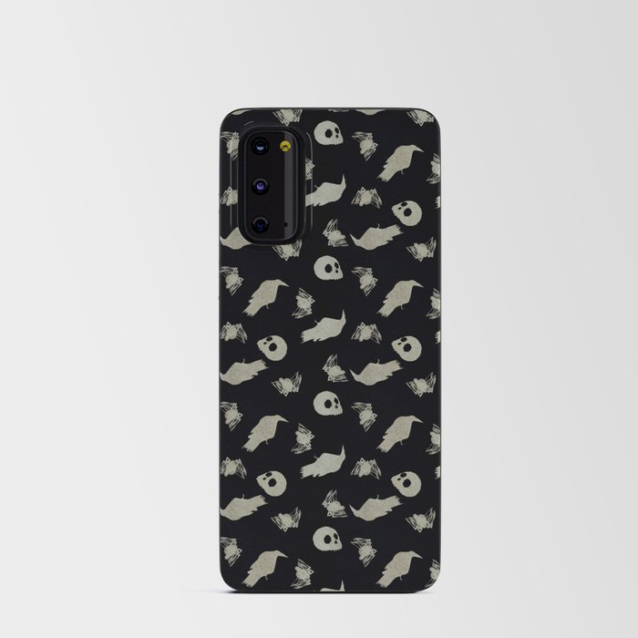Creepy Objects - Skulls Spiders Ravens - Silver and Black Android Card Case